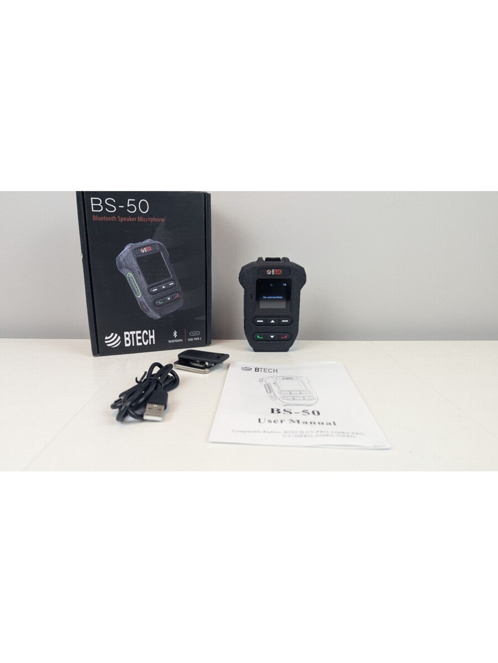 Bluetooth Wireless Speaker Mic 1.44” Color Display 6 Buttons Full Control IP54